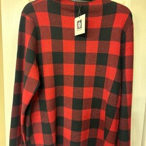 Anne Klein Red and Black Plaid women Sweater